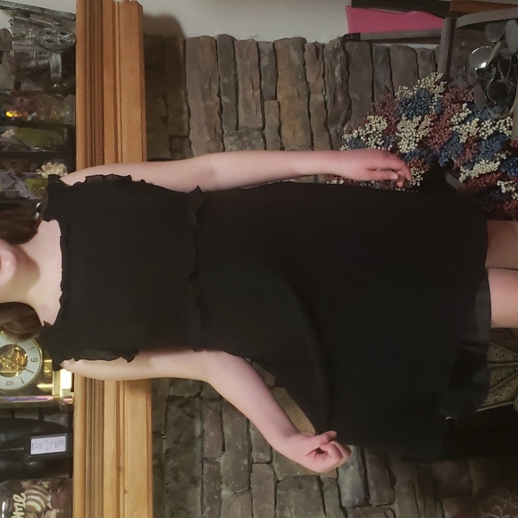 SALE⚡️ADRIANNA PAPELL SILK RUFFLE SZ 10/12 READ - Picture 3 of 13